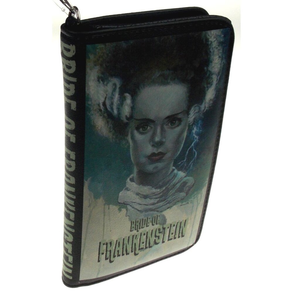 Bride of Frankenstein Wallet Color Zip Up Wristlet Gift Purse Book ID Holder - Picture 2 of 4